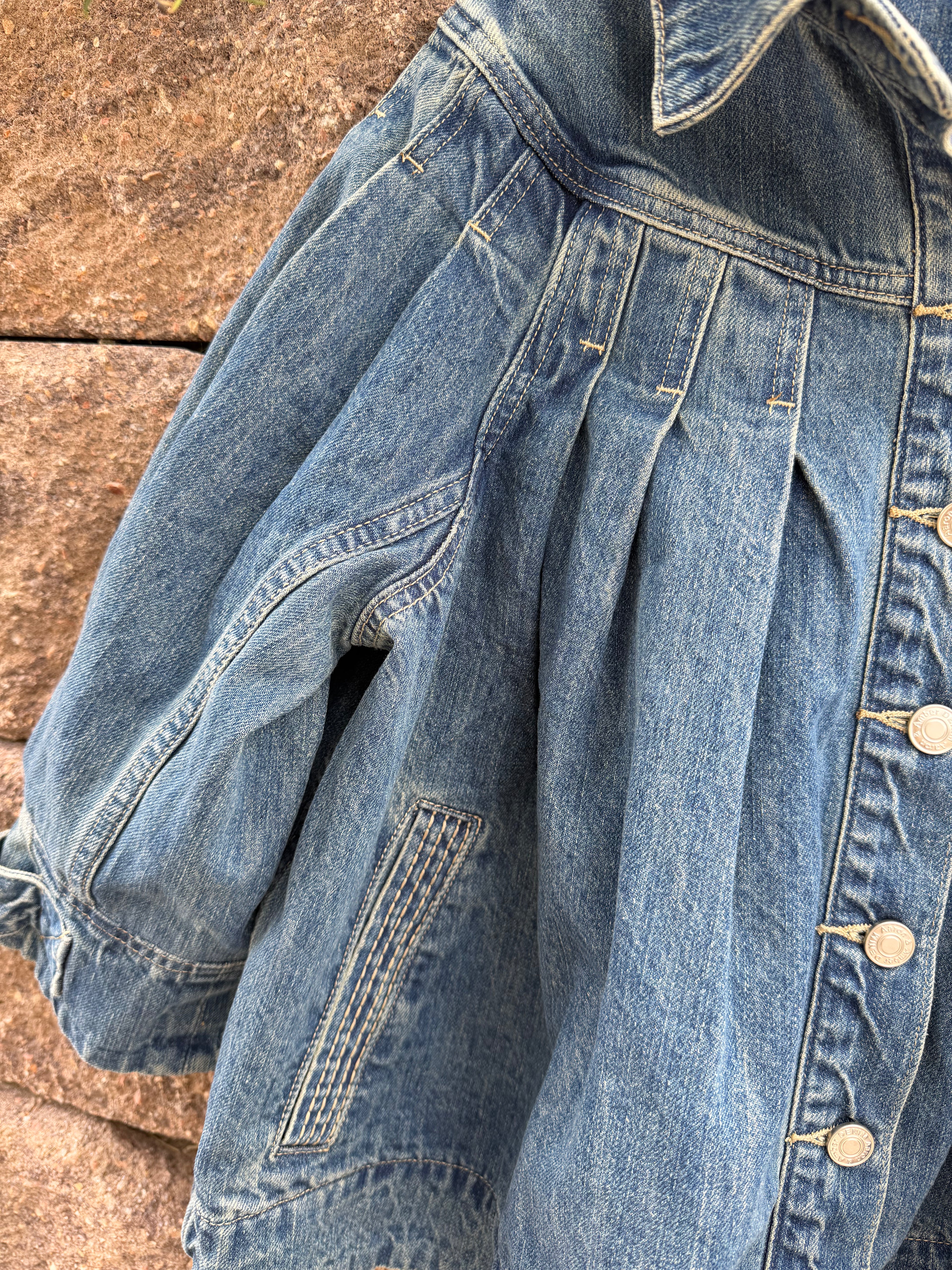 Stunning boho style denim top (heavy) small/medium fit