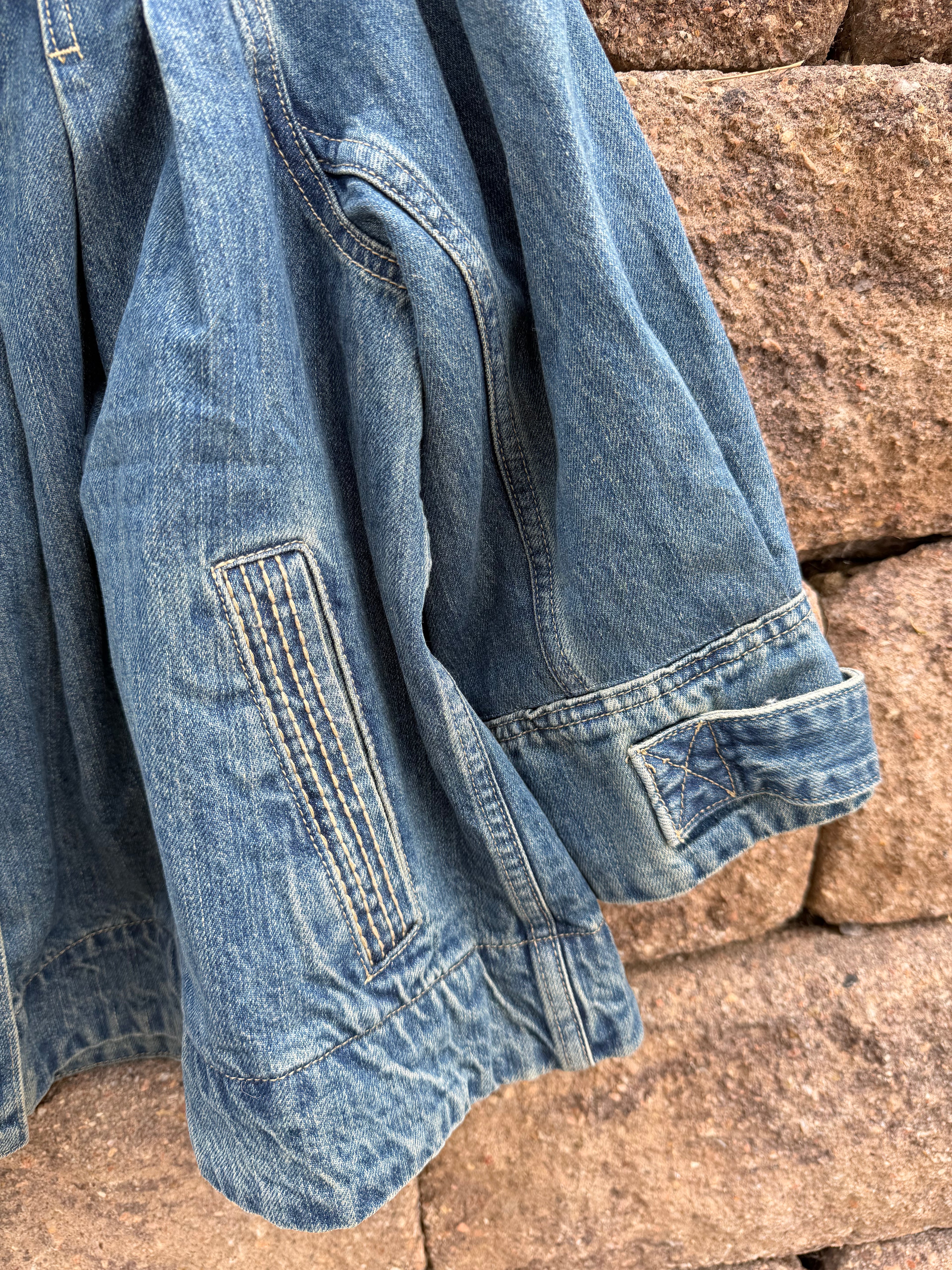 Stunning boho style denim top (heavy) small/medium fit