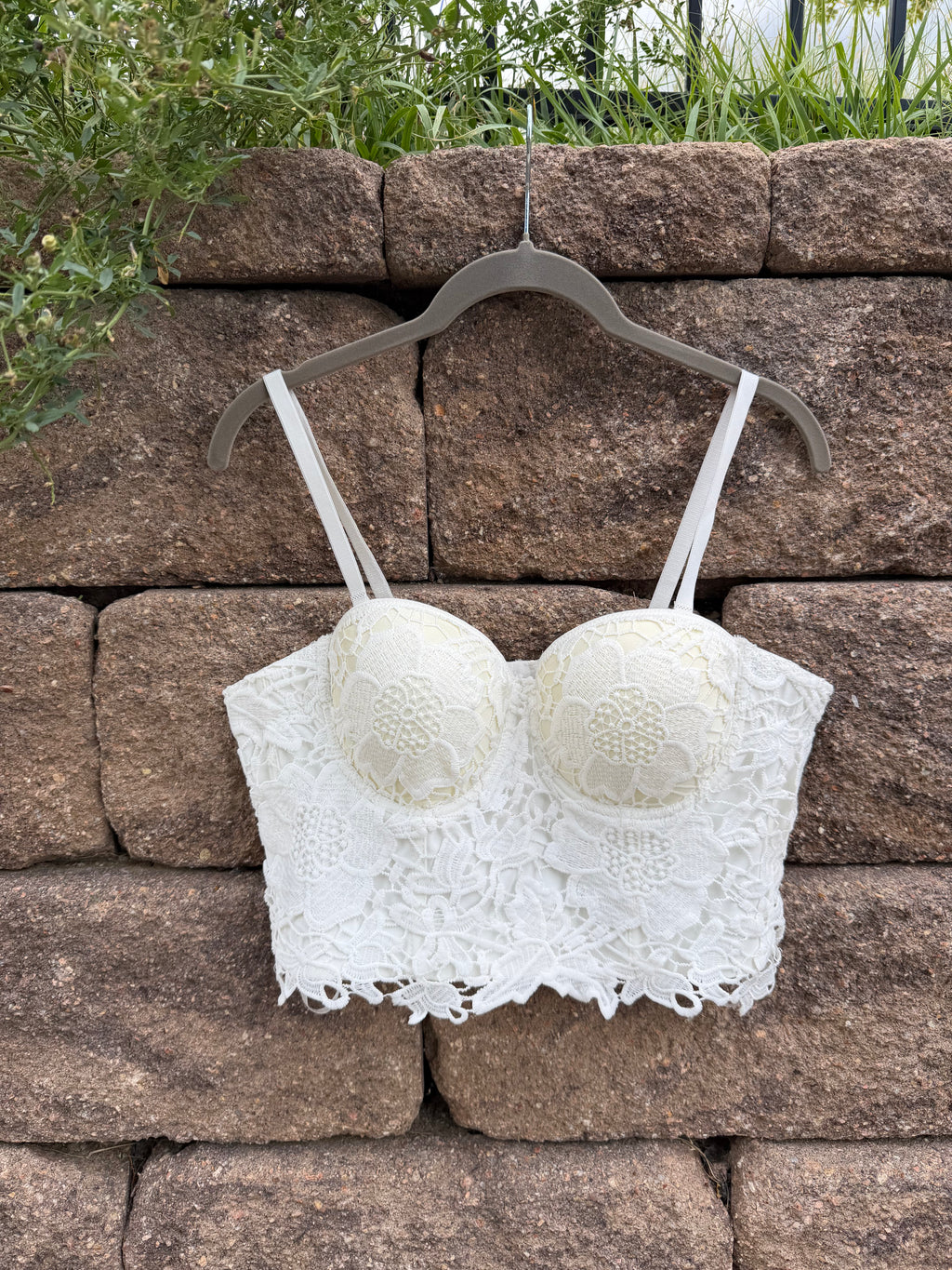 Lace corset style top large