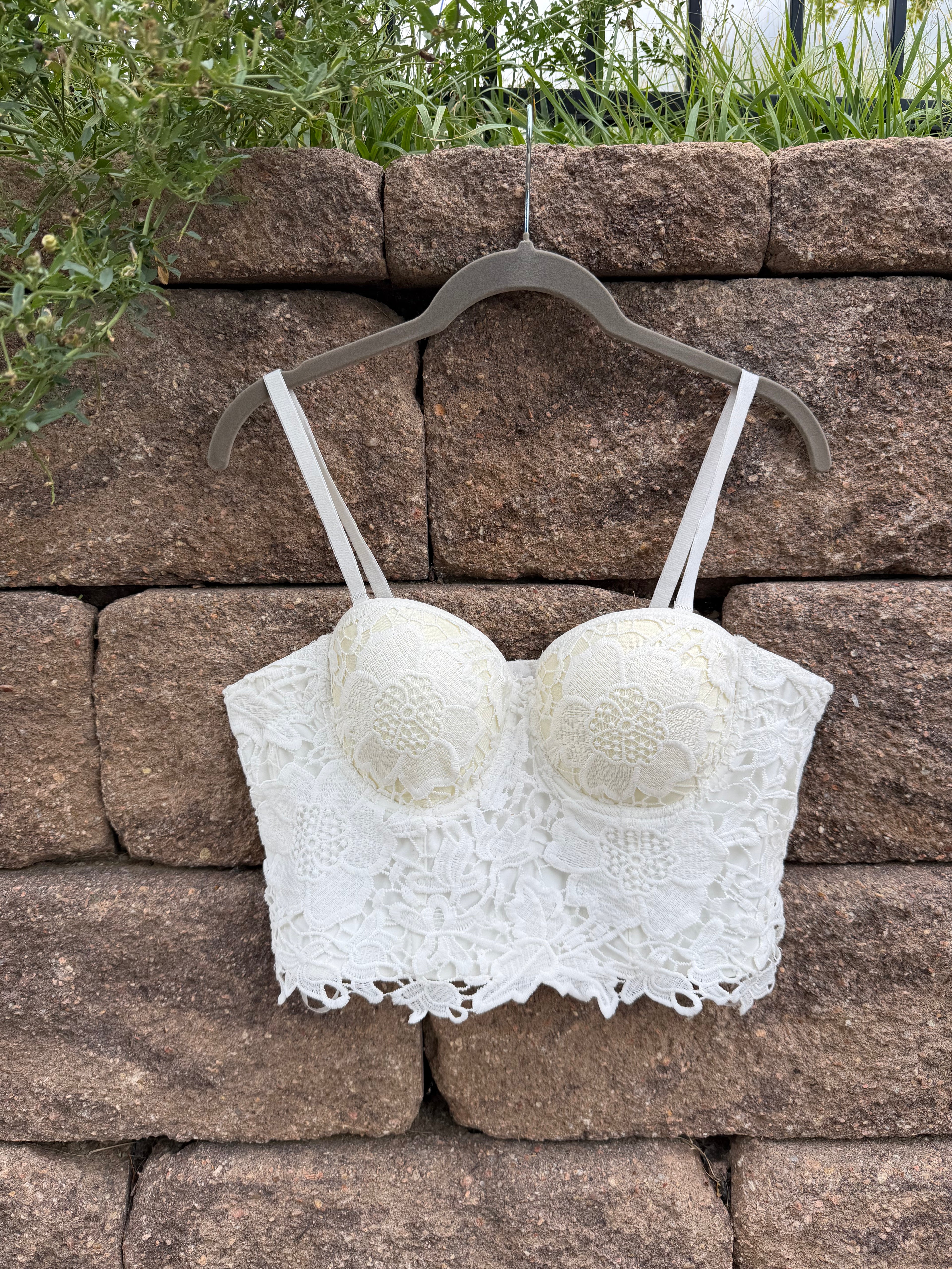 Lace corset style top large