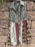 Up cycled plaid top (S/M) fit