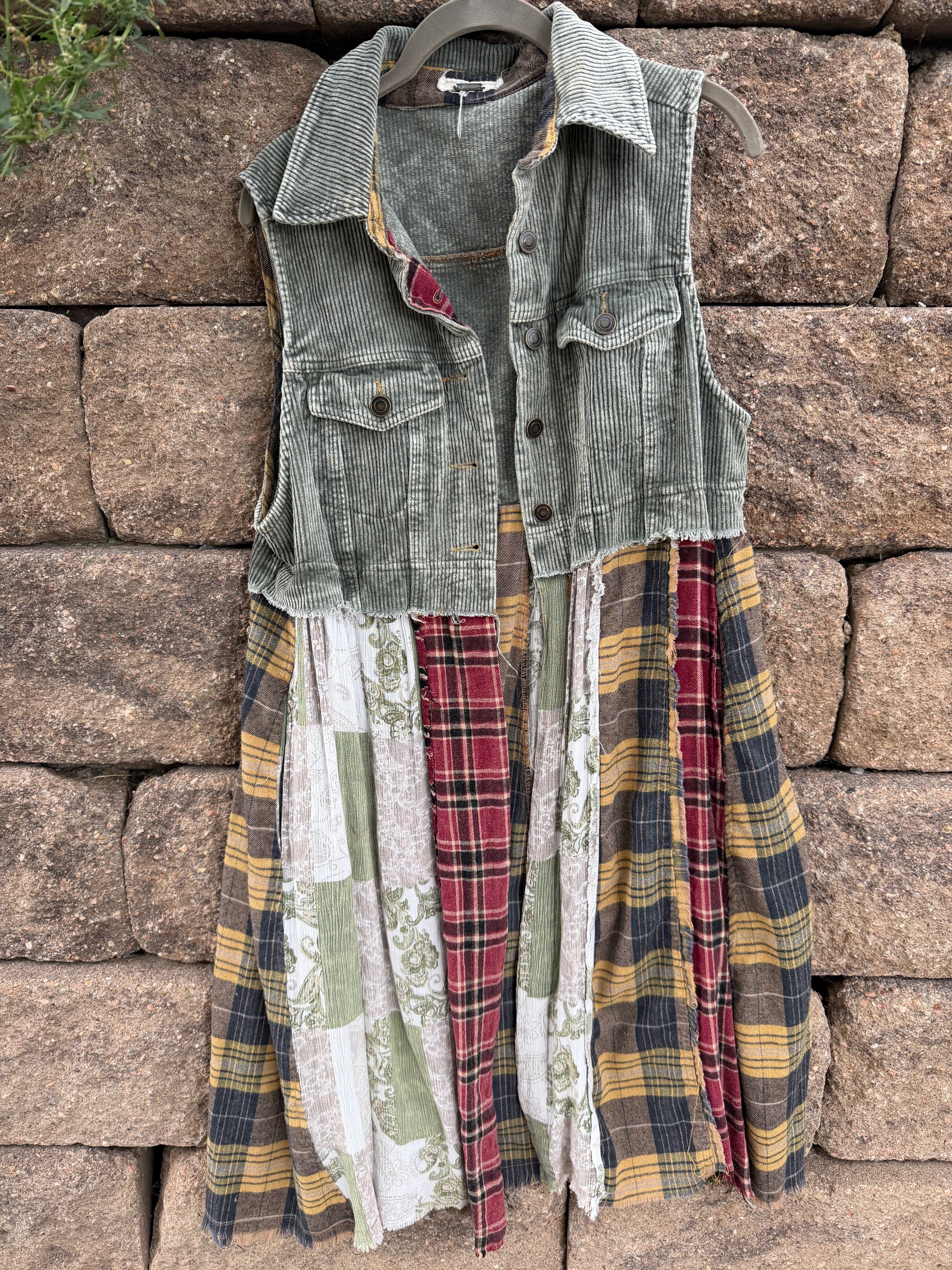 Up cycled plaid top (S/M) fit