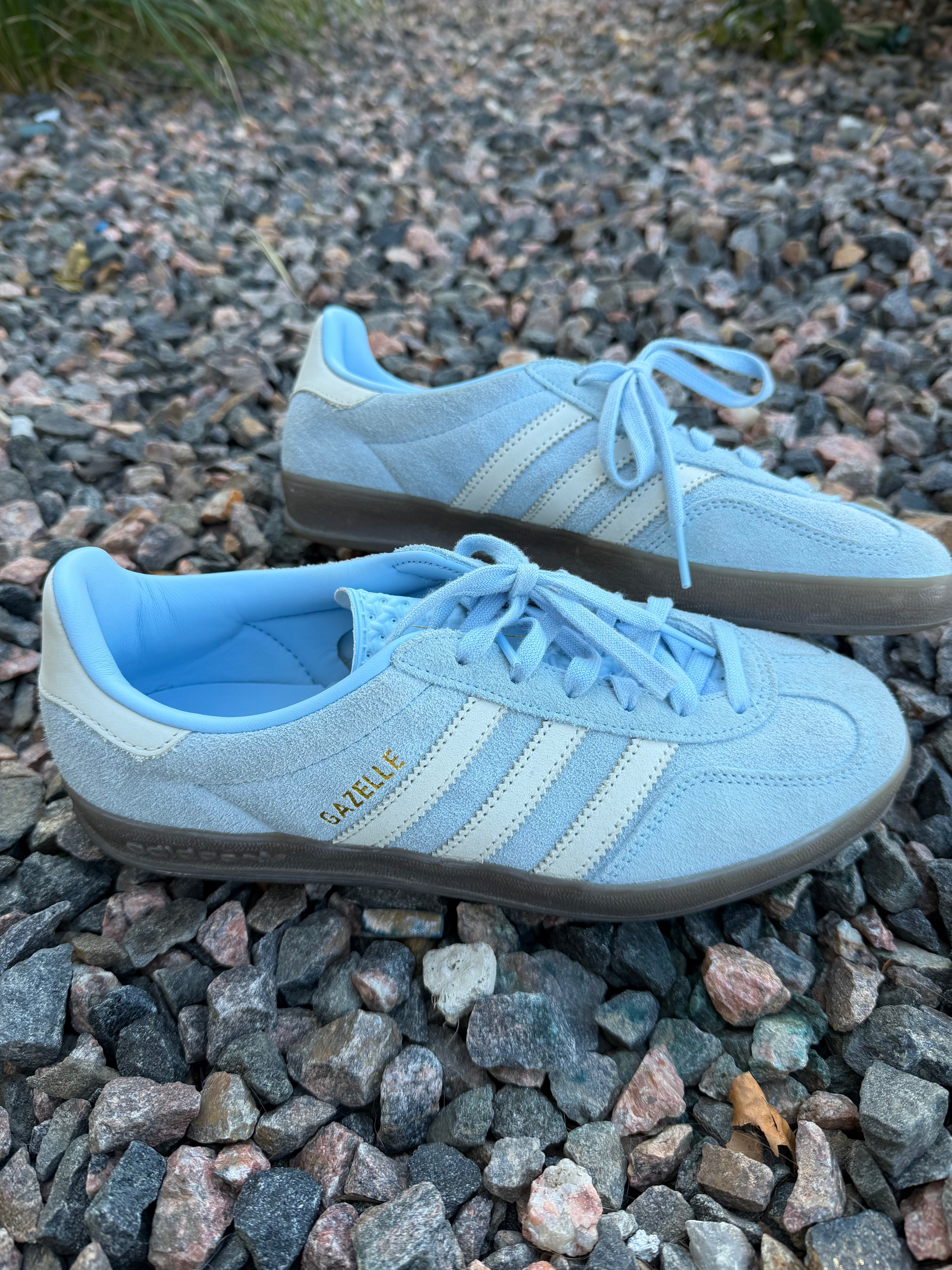 Women's Gazelle Indoor 'Clear Sky Off White' Sneakers size 7.5