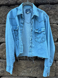Custom vintage cropped Wrangler pearl snap (fits M/L)