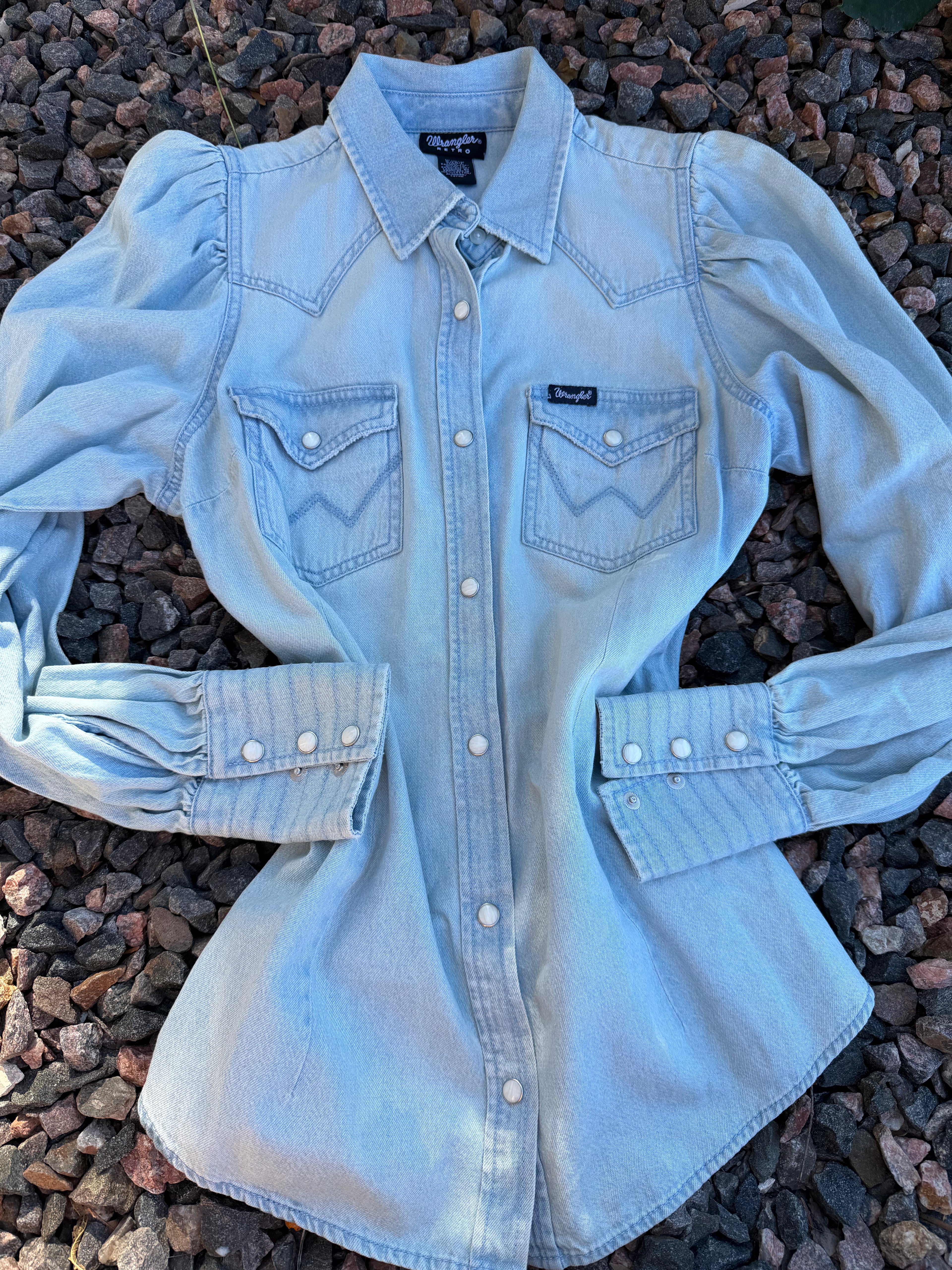 Wrangler pearl small denim top