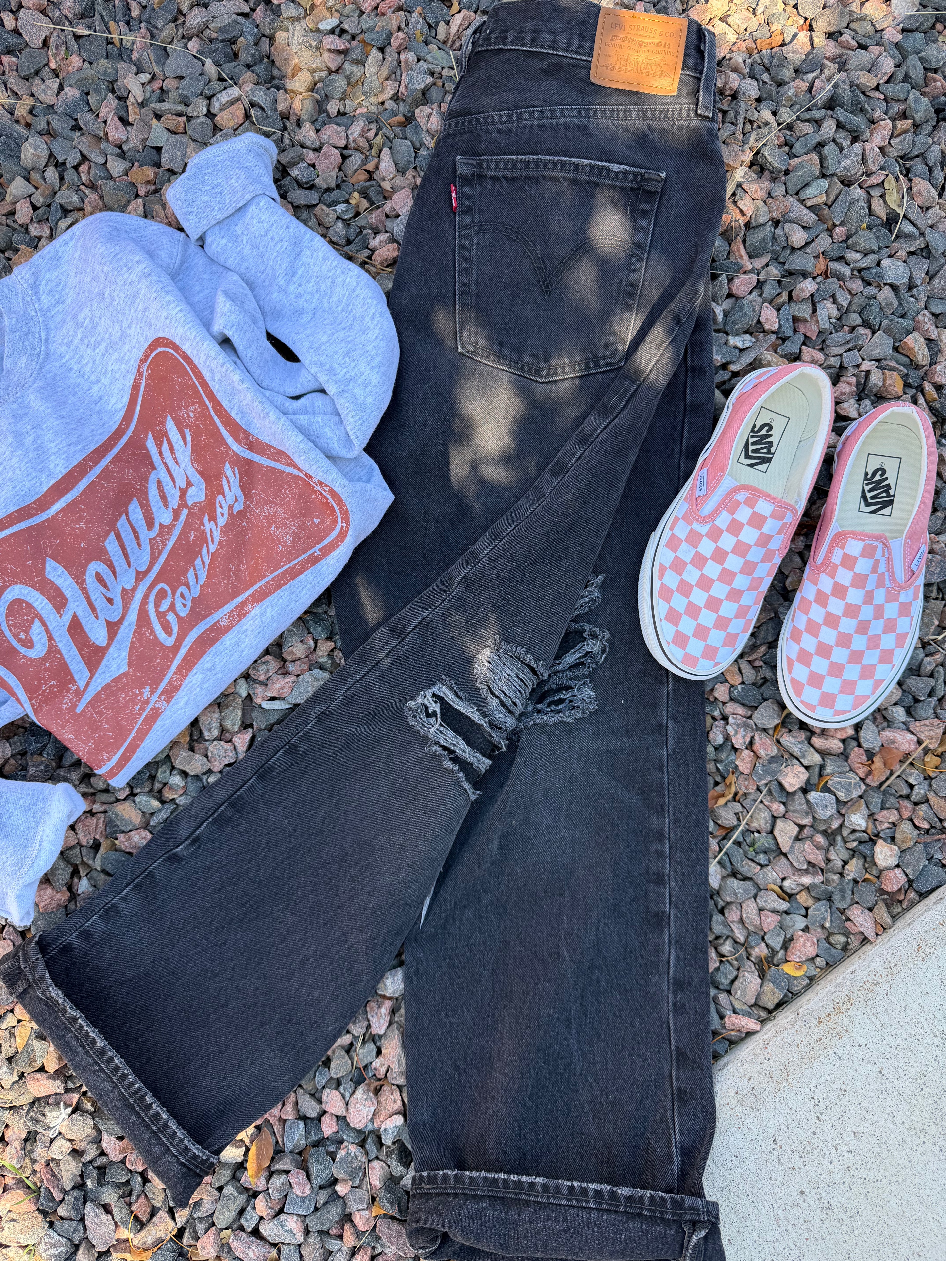 Custom distressed Levi’s size 32