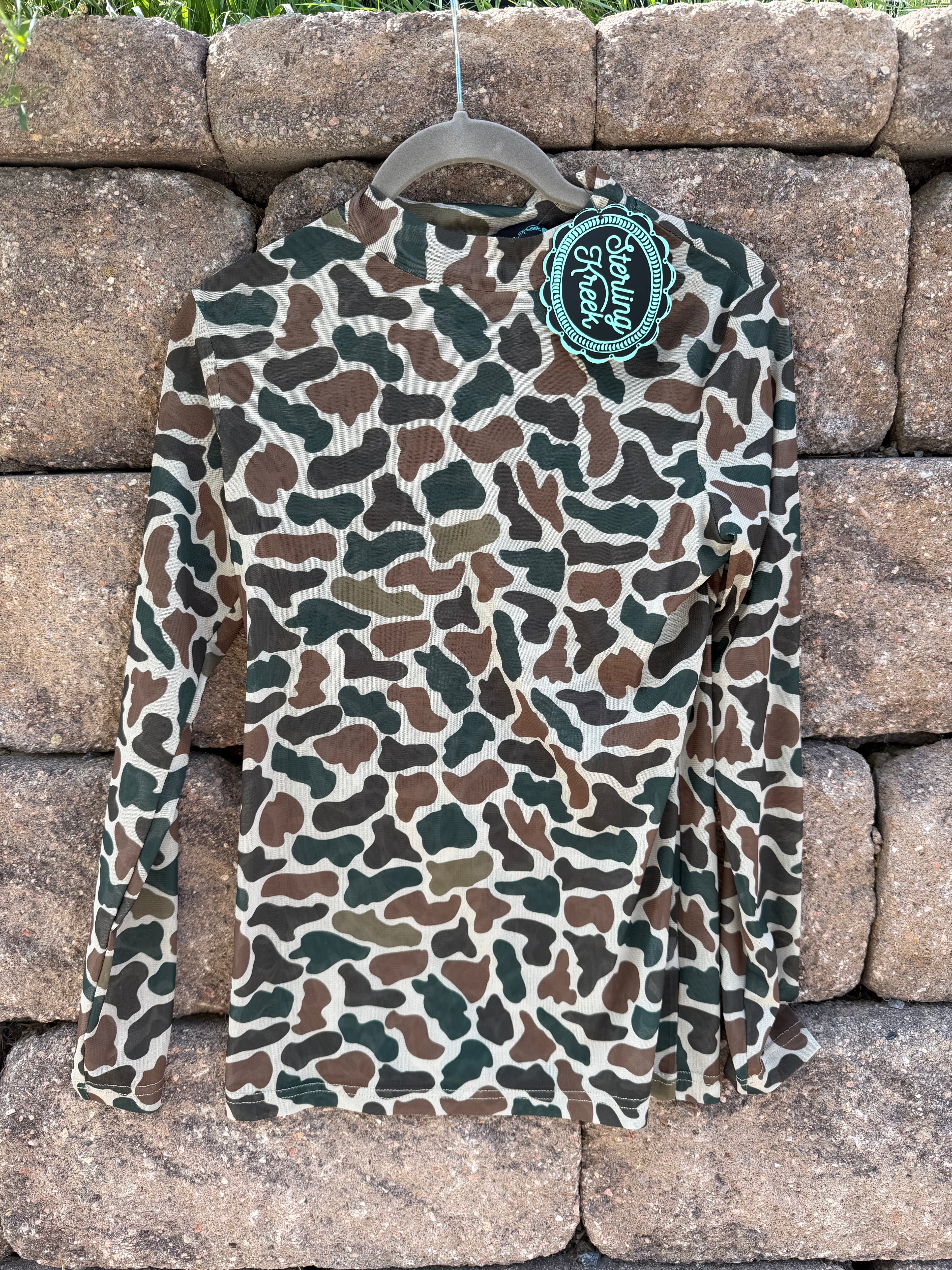 Mesh layering top camo 🔥 xs/s fit