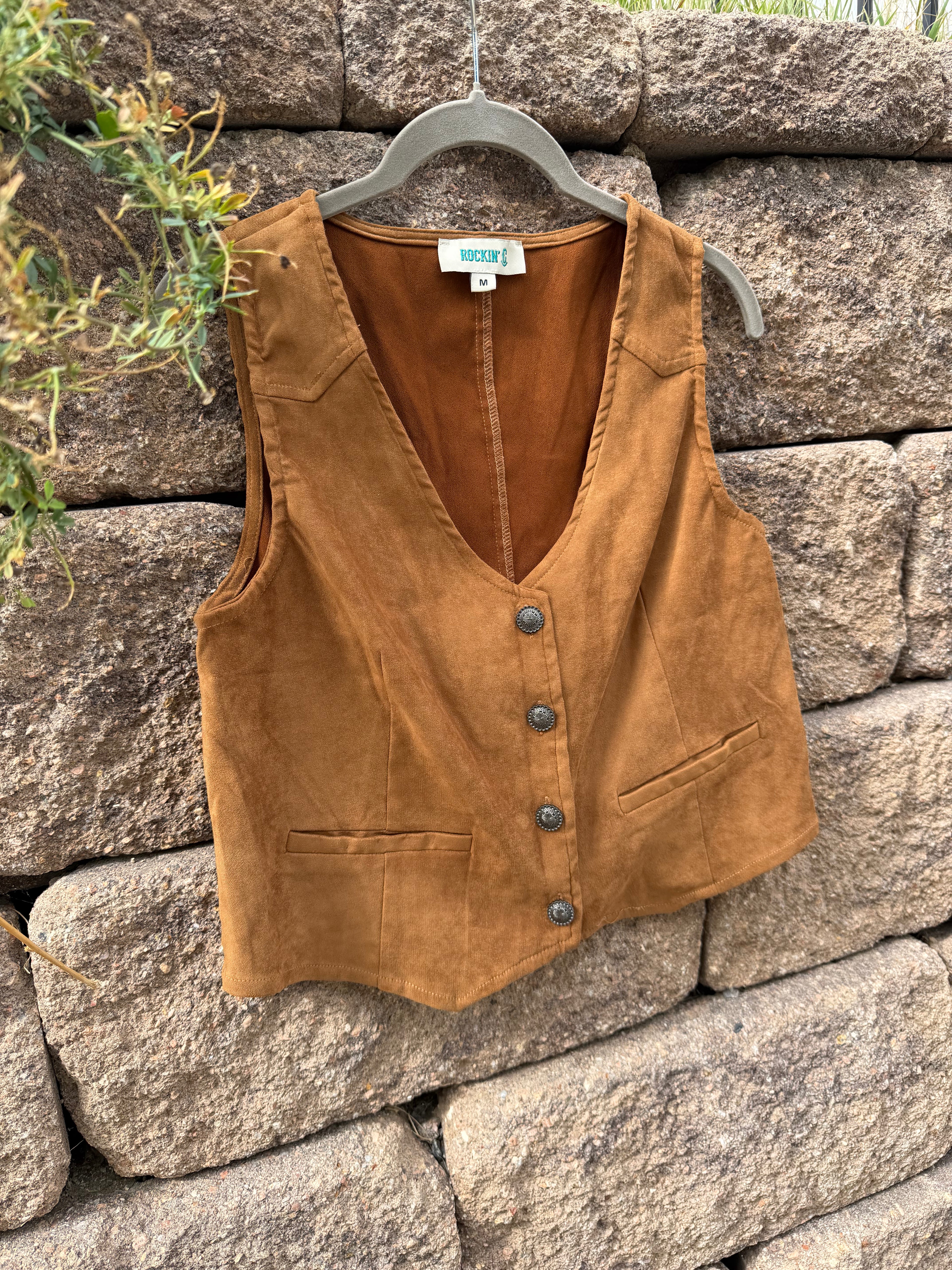 Suede studded Wester vest 🍂🍁 M