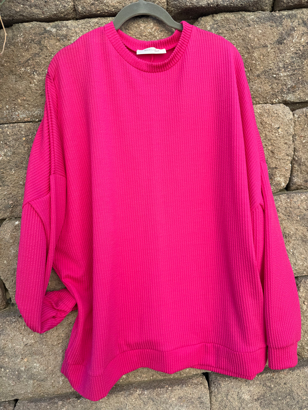 Oversized ribbed top 💖 hot pink!! Large
