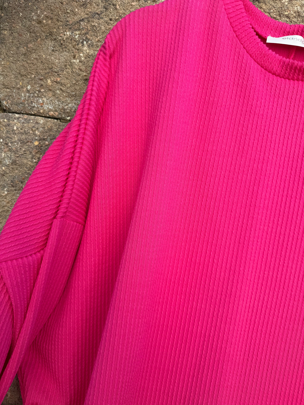 Oversized ribbed top 💖 hot pink!! Large