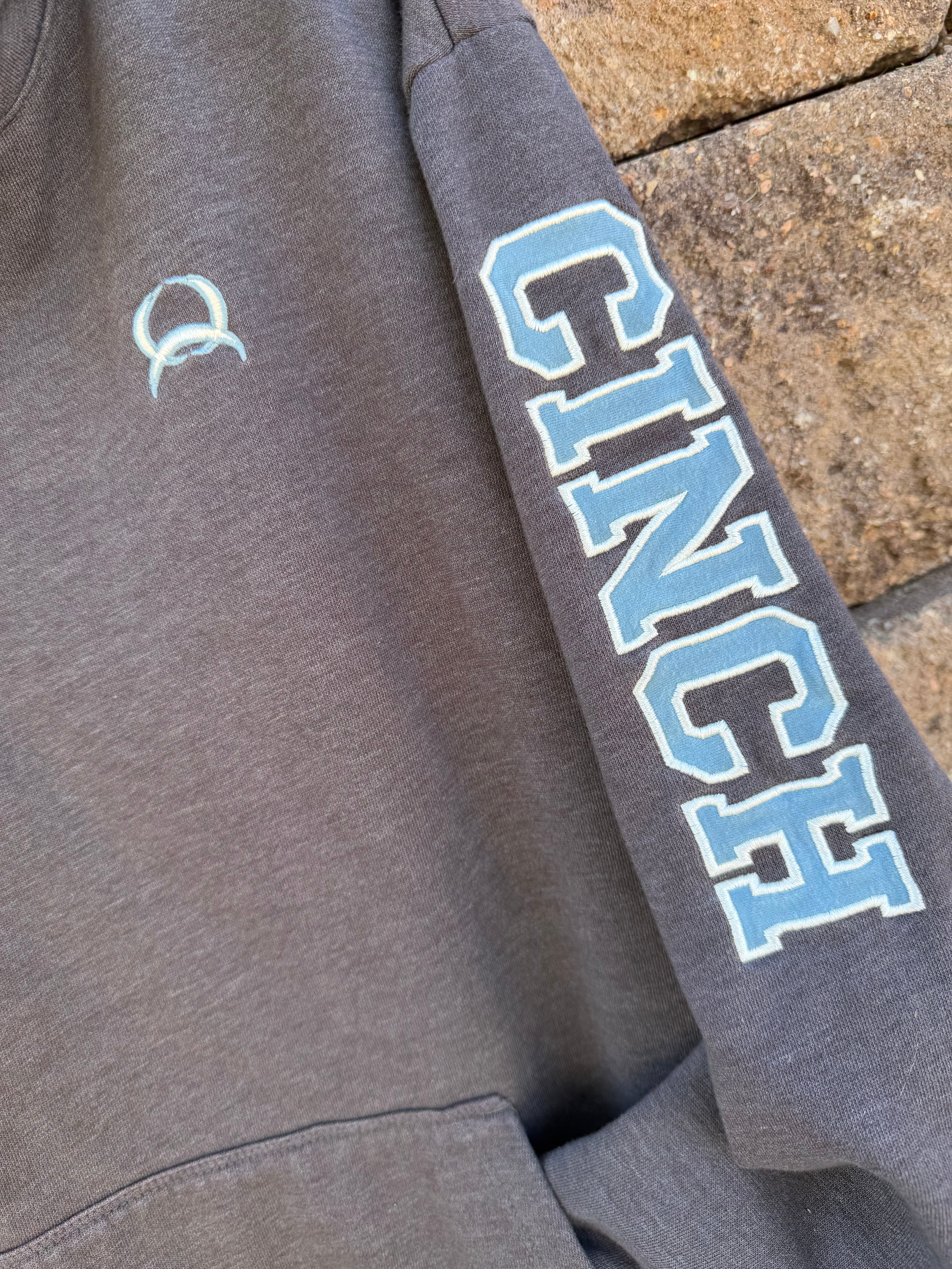 Cinch Women's Heather Grey / Charcoal Pullover Hoodie 🔥 Large