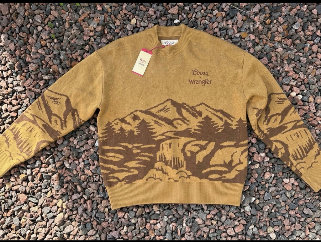 Coors 🔥 Wrangler moc neck sweater medium