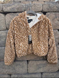 Bambi print faux fur cropped full zip jacket 🔥