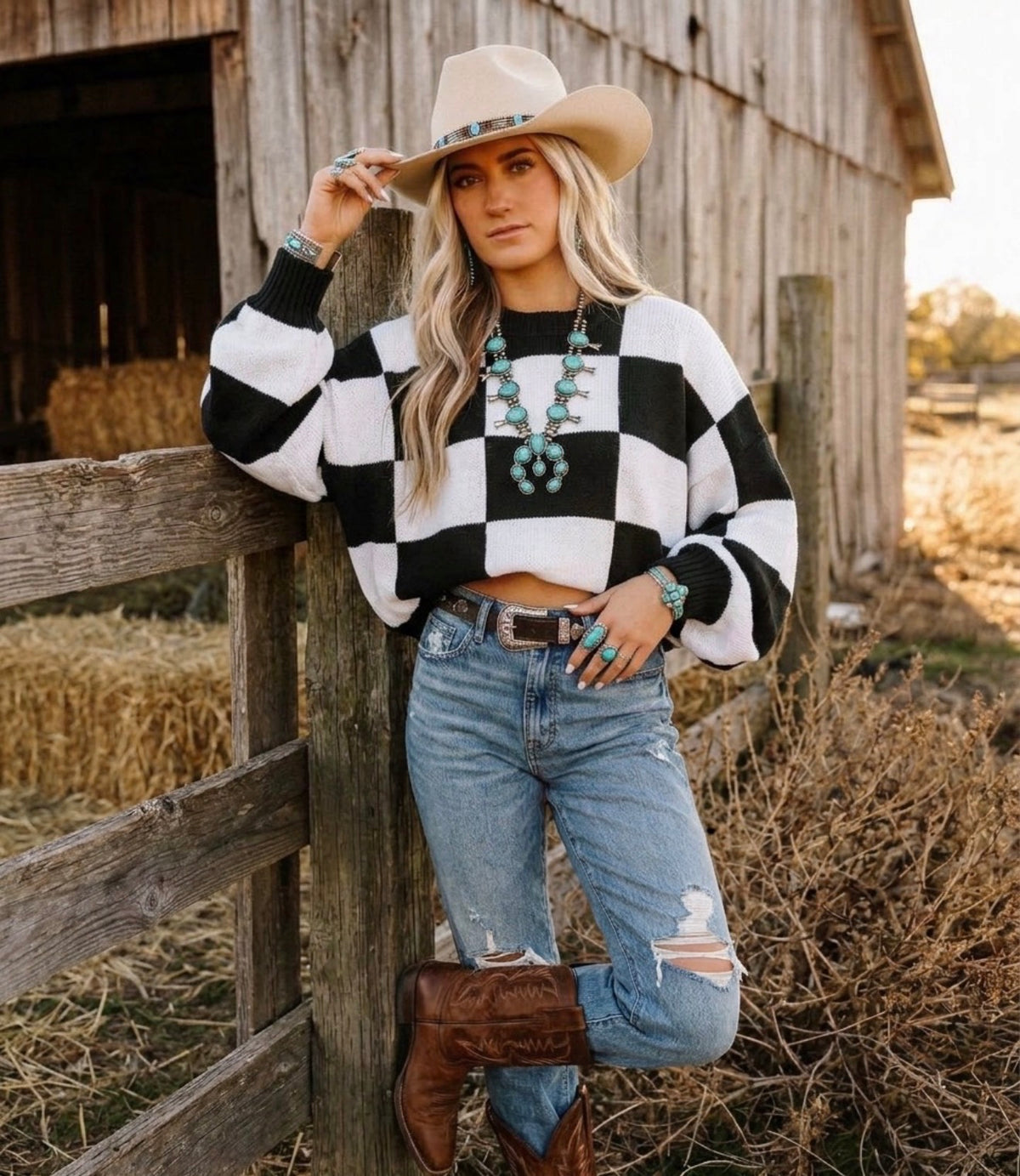 Oversized checkered sweater 🤩🔥 small